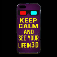 Coque iPhone 5/5S Premium Keep Calm and See your life 3D Violet