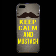 Coque iPhone 5/5S Premium Keep Calm and Mustach Gris