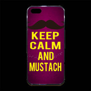 Coque iPhone 5/5S Premium Keep Calm and Mustach Rose