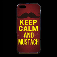 Coque iPhone 5/5S Premium Keep Calm and Mustach Rouge