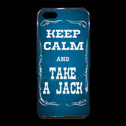 Coque iPhone 5/5S Premium Keep Calm and Take Jack Bleu