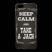 Coque iPhone 5/5S Premium Keep Calm and Take Jack Gris