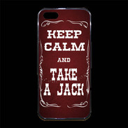 Coque iPhone 5/5S Premium Keep Calm and Take Jack Rouge