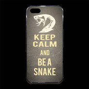 Coque iPhone 5/5S Premium Keep Calm and Be a Snake Gris