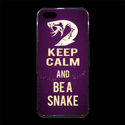 Coque iPhone 5/5S Premium Keep Calm and Be a Snake Violet