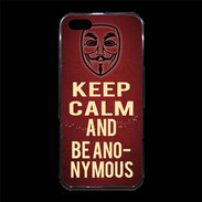 Coque iPhone 5/5S Premium Keep Calm and Be Anonymous Rouge