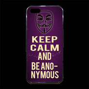 Coque iPhone 5/5S Premium Keep Calm and Be Anonymous Violet