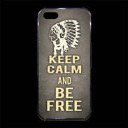 Coque iPhone 5/5S Premium Keep Calm and Be Free Gris
