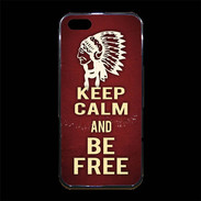Coque iPhone 5/5S Premium Keep Calm and Be Free Rouge