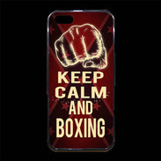 Coque iPhone 5/5S Premium Keep Calm and Boxing Rouge