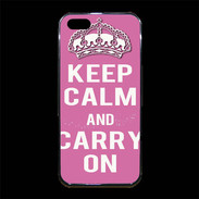 Coque iPhone 5/5S Premium Keep Calm and Carry on Rose
