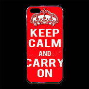 Coque iPhone 5/5S Premium Keep Calm and Carry on Rouge