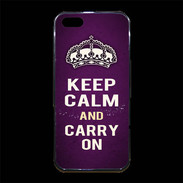 Coque iPhone 5/5S Premium Keep Calm and Carry on Violet