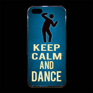Coque iPhone 5/5S Premium Keep Calm and Dance Bleu
