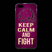 Coque iPhone 5/5S Premium Keep Calm and Fight Rose