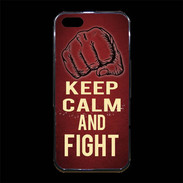 Coque iPhone 5/5S Premium Keep Calm and Fight Rouge
