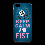 Coque iPhone 5/5S Premium Keep Calm and Fist BLeu