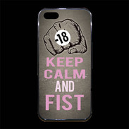 Coque iPhone 5/5S Premium Keep Calm and Fist Gris