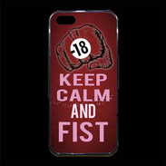 Coque iPhone 5/5S Premium Keep Calm and Fist Rouge