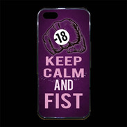 Coque iPhone 5/5S Premium Keep Calm and Fist Violet
