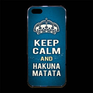 Coque iPhone 5/5S Premium Keep Calm and Hakuna Matata Bleu
