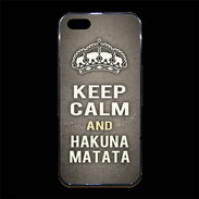 Coque iPhone 5/5S Premium Keep Calm and Hakuna Matata Gris