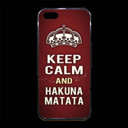 Coque iPhone 5/5S Premium Keep Calm and Hakuna Matata Rouge