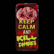 Coque iPhone 5/5S Premium Keep Calm and Kill Zombies Rouge