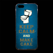 Coque iPhone 5/5S Premium Keep Calm and Make cake Bleu