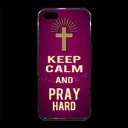 Coque iPhone 5/5S Premium Keep Calm and Pray Christian Rose