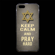 Coque iPhone 5/5S Premium Keep Calm and Pray jewish Gris