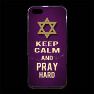 Coque iPhone 5/5S Premium Keep Calm and Pray jewish Violet