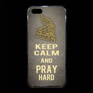 Coque iPhone 5/5S Premium Keep Calm and Pray Muslim Gris