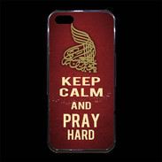 Coque iPhone 5/5S Premium Keep Calm and Pray Muslim Rouge