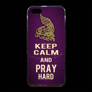 Coque iPhone 5/5S Premium Keep Calm and Pray Muslim Violet