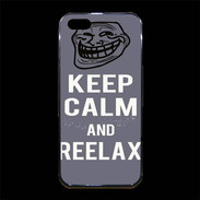 Coque iPhone 5/5S Premium Keep Calm and Reelax Gris