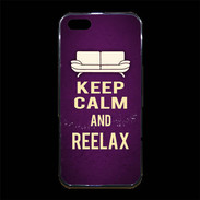 Coque iPhone 5/5S Premium Keep Calm and Reelax Violet