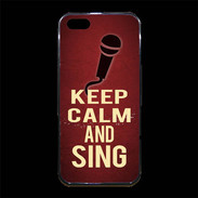 Coque iPhone 5/5S Premium Keep Calm and Sing Rouge