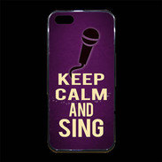 Coque iPhone 5/5S Premium Keep Calm and Sing Violet