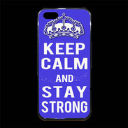 Coque iPhone 5/5S Premium Keep Calm and Stay strong Bleu