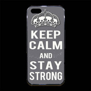 Coque iPhone 5/5S Premium Keep Calm and Stay strong Gris