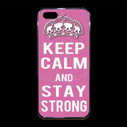 Coque iPhone 5/5S Premium Keep Calm and Stay strong Rose