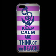 Coque iPhone 5/5S Premium Keep Calm and Think Beach Rose