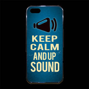 Coque iPhone 5/5S Premium Keep Calm and Up Sound Bleu