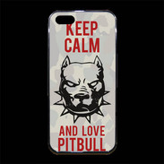 Coque iPhone 5/5S Premium Keep calm pitbull 1 ZG