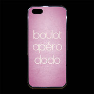 Coque iPhone 5/5S Premium Boulot Apéro Dodo Rose ZG