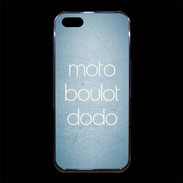 Coque iPhone 5/5S Premium Moto Boulot Dodo Bleu ZG