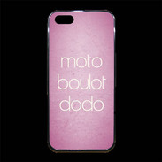 Coque iPhone 5/5S Premium Moto Boulot Dodo rose ZG