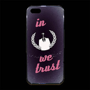Coque iPhone 5/5S Premium In anonymous We trust Rouge ZG