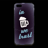 Coque iPhone 5/5S Premium In Beer We trust bleu ZG
